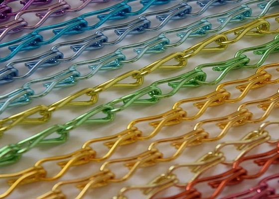 ستارة ربط السلسلة ، تُسمى أيضًا باسم شاشة ذبابة السلسلة أو ستارة سلسلة الخطاف ، مادة الألومنيوم المؤكسد