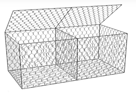 60 × 80mm سلة غابيون منسوجة 1mx1mx1m الأسلاك لارتفاع القدرة على تحميل والمتانة