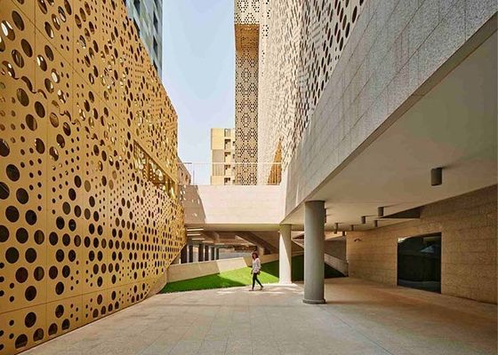 مجموعة واجهة المباني المعدنية المثقبة من الوظيفة والجماليات لتصميم الواجهة المعمارية