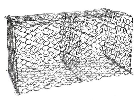 60 × 80mm سلة غابيون منسوجة 1mx1mx1m الأسلاك لارتفاع القدرة على تحميل والمتانة