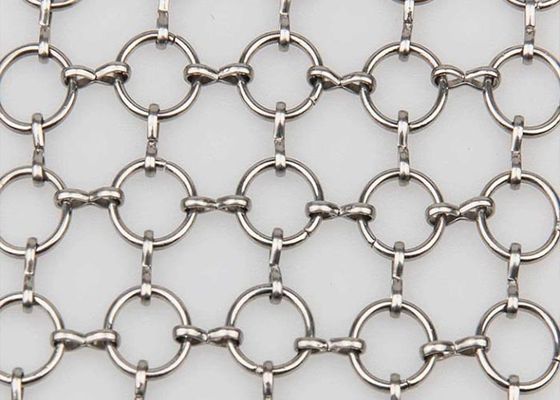 شبكة حلقة زرقاء من الفولاذ المقاوم للصدأ شبكة زخرفية مع قطر الأسلاك 0.5mm-3mm